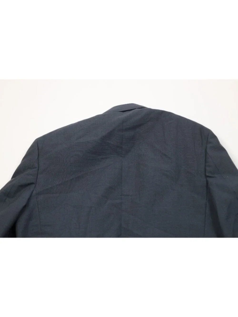 Vintage 90s Streetwear Mens 44R 2 Piece Suit Wool Plaid Blue Wide Leg 34x30